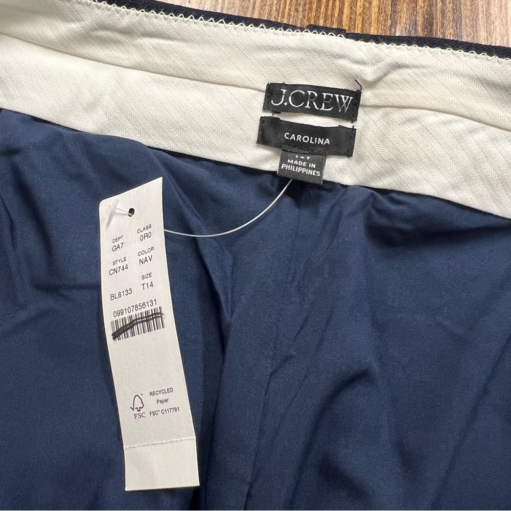 J. Crew Tall Carolina pant in wool-blend flannel in Navy Blue Size 14T - Picture 7 of 11